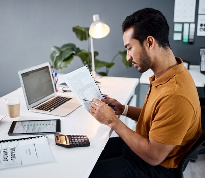 Tax preparer working with a client